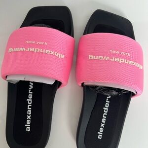 Alexander Wang Pink Pool Slide Sandals Size 39 Neon Bubblegum New NWT